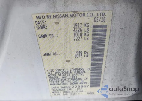 2016 Nissan Altima 2.5/2.5 S/2.5 Sl/2.5 Sr/2.5 Sv from USA, damaged, VIN 1N4AL3AP0GC229947